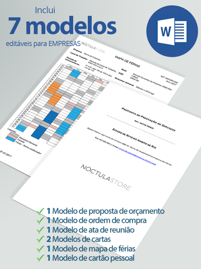 modelo editaveis em Word para empresas - destaque